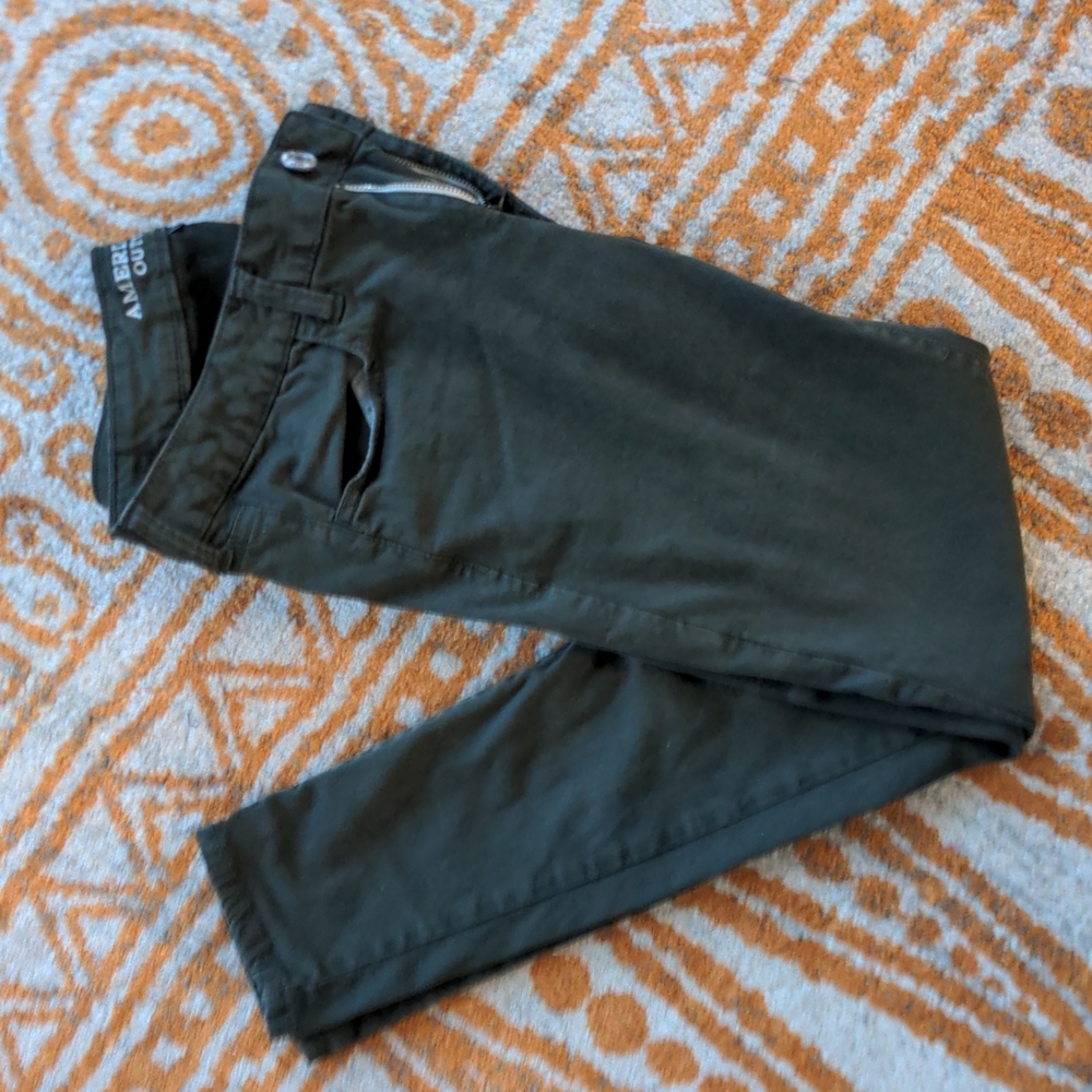 AE Dark Green sateen jeggings